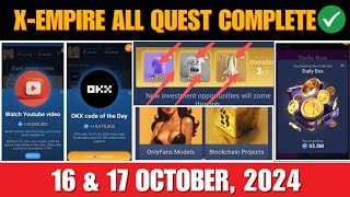 16 October Daily Tasks in x empire  1617 October quests answer 67 episode in Musk Empire [upl. by Namien]