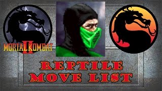 Mortal Kombat 2  Reptile Move List [upl. by Aikrahs]