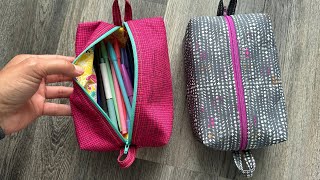 Easy Boxy Zipper Pouch Tutorial NO RAW SEAMS [upl. by Storm97]