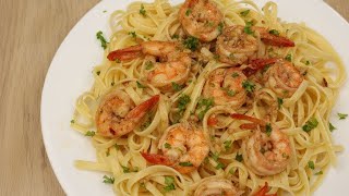 Shrimp Scampi Pasta Recipe  Filipino Style [upl. by Tav580]