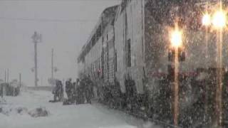 Amtrak California Zephyr In Snow Storm Truckee California [upl. by Zuzana]