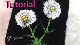 9 Fluid acrylic painting  How to paint flowers quickly and easily [upl. by Nodnyl]