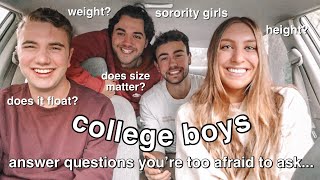 asking college boys and girls questions youre too afraid to ask very EXPLICIT [upl. by Airamak]