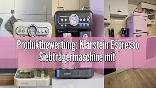 Produktbewertung Klarstein Espresso Siebträgermaschine mit Milchaufschäumer 12L MiniEspressomasc [upl. by Rumilly]