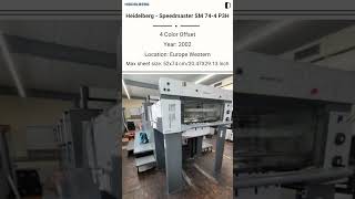 Used Sheet Fed  Offset Machine  Heidelberg  Speedmaster SM 744 P3H for SALE Machinedalal [upl. by Havener]