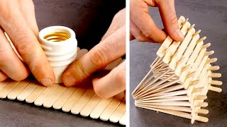 11 SUPER EASY PROJECTS WITH POPSICLE STICKS  CORK amp WOOD CRAFTS  DECORATION IDEAS [upl. by Vas]