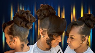 Pincurl Ponytail with Side Curled Bang [upl. by Eniamej]