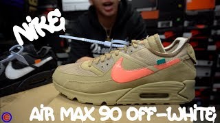 Air Max 90 OffWhite Desert Ore amp Black ReviewUnboxing IN STORE NOW [upl. by Lello]