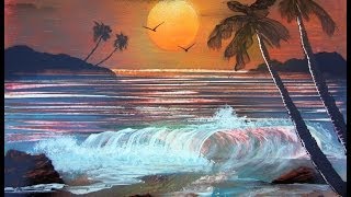 Ocean Sunset Spray Paint Art [upl. by Bouldon]