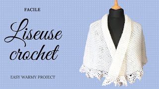 TUTO CAPE CROCHET  comment faire une liseusepèlerine au crochet facile [upl. by Novia753]