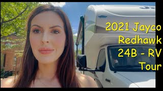 2021 Jayco Redhawk 24Bshort and sweet class C RVQuick RV tour [upl. by Simona]