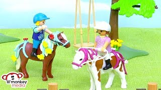 Playmobil Horse Farm 🐴  Advent Calendar Build and Play Peanut Pony Foal Goes Missing [upl. by Anuat]