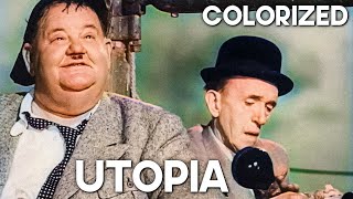 Utopia  COLORIZED  Stan Laurel amp Oliver Hardy  Classic Comedy Film [upl. by Rubel224]