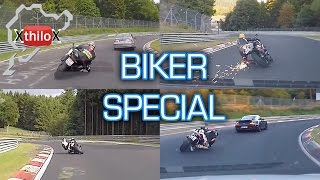 Bike Compilation Mix  Nürburgring Nordschleife  Seat Leon Cupra  Megane RS  Motorbike R1 R6 RR [upl. by Aled]