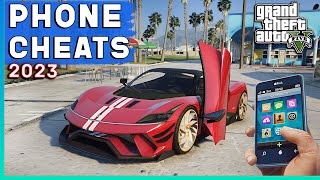 GTA 5  UPDATED PHONE CHEATS 2023 Money Car Repair Girlfriend [upl. by Martell]