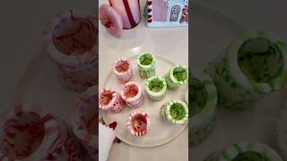 Peppermint candy shot glasses🍬❤️ christmas christmasideas aesthetic viral holiday drinks [upl. by Aihseyn829]