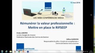 Webconférence  Rémunérer la valeur professionnelle  mettre en place le RIFSEEP [upl. by Jackie]