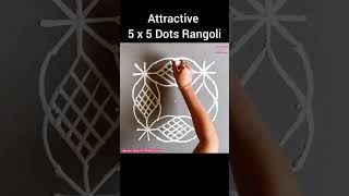 Attractive and Beautiful 😍 5 x 5 Dots Rangoli Design Kolam Muggulu Kolangal rangoli Shorts [upl. by Elockcin184]