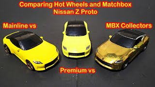 Comparing 2022 Nissan Z Proto Hot Wheels mainline Premium and Matchbox Premium [upl. by Ennaeel]