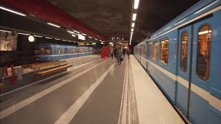 Sweden Stockholm subway ride from Sundbyberg to Duvbo [upl. by Yeldarb146]