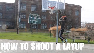 HOW TO SHOOT A LAYUP FOR BEGINNER BASKETBALL BASICS [upl. by Hutchinson]