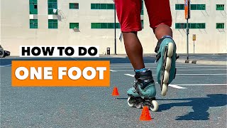 How to do One Foot  leg  Slalom Skating  Tutorial [upl. by Leba586]