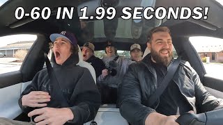 TESLA MODEL S PLAID LAUNCH REACTIONS Hilarious [upl. by Iadrahc]