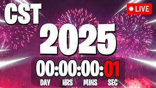 NEW YEARS 2025 COUNTDOWN LIVE 🔴 247 amp Central Standard Time CST New Year Countdown [upl. by Arlie]