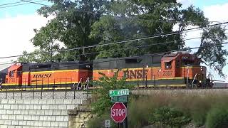 BN Barstow pulls cars from IAIS Rock Island Yard [upl. by Dlanod762]