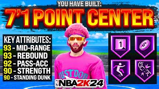 This 7’1 POINT CENTER has RUINED NBA 2K24… DEMIGOD 71 ISO BUILD [upl. by Conni]