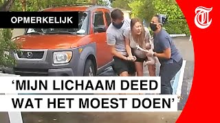 Bizar vrouw bevalt op parkeerplaats en alles is gefilmd [upl. by Cullan]