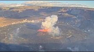 KWcam at Kīlaueas summit captures eruption within Halemaʻumaʻu crater [upl. by Jaan402]