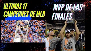 Ultimos 17 Campeones de MLB MVPs que hicieron Historia [upl. by Ennovahc]