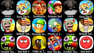 Granny Save The Dog Dark Riddle Subway Surf Tom Gold Run Skibidi Toilet Stumble Guys Red Ball [upl. by Maher]