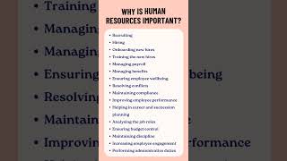 Why Human Resources is Important for Company  HR Tips  HR Roles [upl. by Etterraj940]