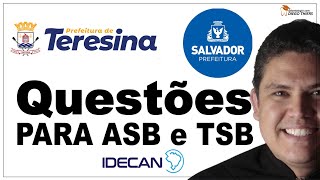 QUESTÕES PARA AUXILIAR EM SAÚDE BUCAL CONCURSO PREF SALVADOR BANCA IDECAN [upl. by Wymore654]