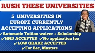 5 Europe Universities Currently offering Automatic Tuition Waiver  Scholarship No application fee [upl. by Erdnael]