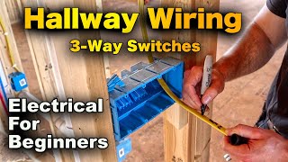 How To Wire A Hallway With Two Switches  3Way Switches And Outlets Explained [upl. by Aennyl945]