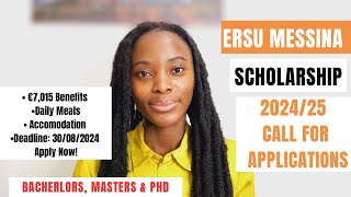 ERSU MESSINA 202425 CALL FOR APPLICATIONS  €7015 BENEFITS SCHOLARSHIPS IN ITALY [upl. by Adnuahsar521]