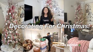 decorating my apartment for christmas 🎄 2024 ULTIMATE christmas decorate with me pinkmas edition [upl. by Ialokin]