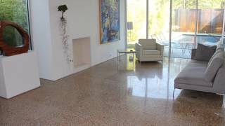 Polished Concrete Floors  Exposed Aggregate  AIA Tour Dallas Modern Homes [upl. by Adniled]