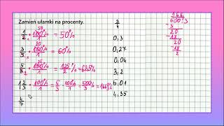 PROCENTY od podstaw zamiana ułamka na procent 1 dla klasy szóstej [upl. by Helse]
