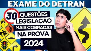 30 QUESTÕES ATUAIS COMENTADAS DO EXAME TEÓRICO 2024 Legislação de trânsito autoescola cnh [upl. by Lavelle]