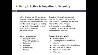 Active and Empathetic Listening skills [upl. by Alyehs681]