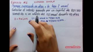 interés simple tiempo expresado en días y la tasa de interés en años [upl. by Eissak]