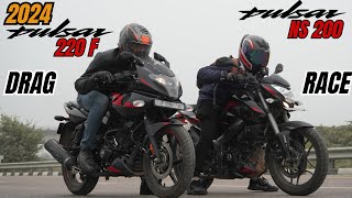 2024 Pulsar 220F vs Pulsar NS200 Drag Race [upl. by Assenay]