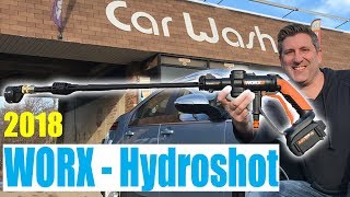 Worx Cordless Hydroshot  Foam Cannon  Car Wash  2018 Accessories Demo amp Review WG640 [upl. by Irabaj34]