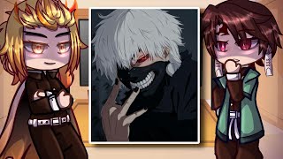 Demon Slayer React To Kaneki  Tokyo Ghoul  Gacha Club [upl. by Bekah]