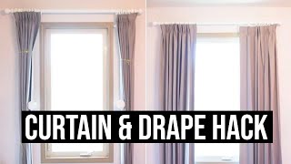 How to Train Your Drapes and a Hack to Lengthen  Making Sure Your Curtains Hang Straight Quickly [upl. by Sirroned]