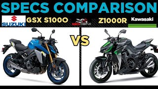 2022 Suzuki GSX S1000 vs 2021 Kawasaki Z1000R  Sound amp Specs Comparison [upl. by Asiela294]